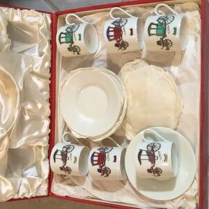 Vintage Fabrique Royale Limoges Expresso Cups & Saucers Set of 6 1950's French